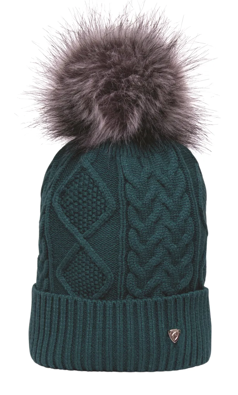 Hy Equestrian Vanoise Knitted Bobble Hat - Alpine Green